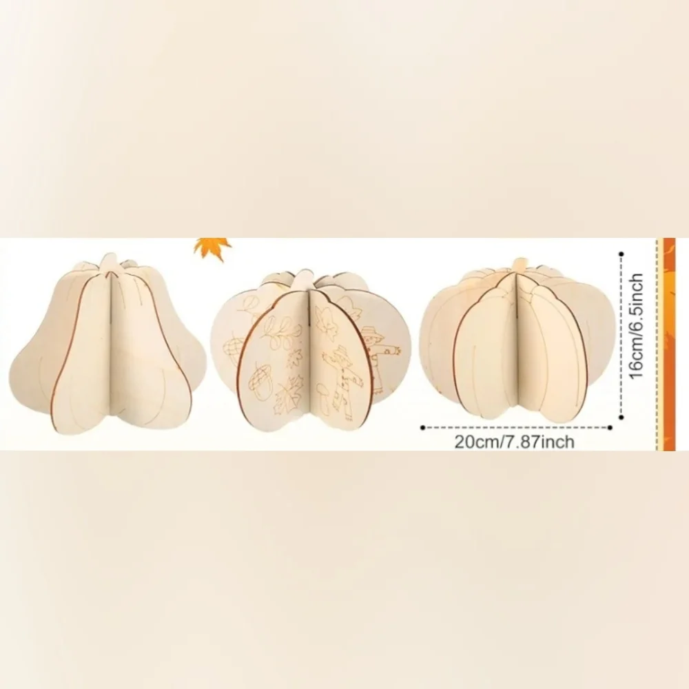 12 Pumpkin Wooden Fall Thanksgiving Craft Kit